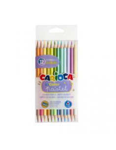 CAJA 12 LAPICEROS BICOLOR PASTEL CARIOCA 43309