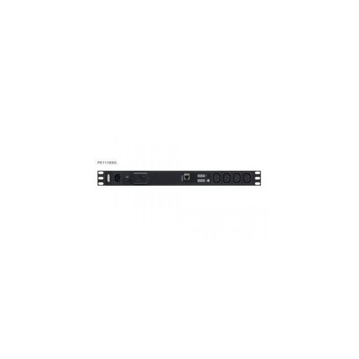 ATEN 18-OUTLET 1U PDU WITH CURRENT & VOLTAGE LCD DISPLAY, OVERCURRENT AND SURGE PROTECTION (10A) (16X C13) (PE1118SG-AT-G)