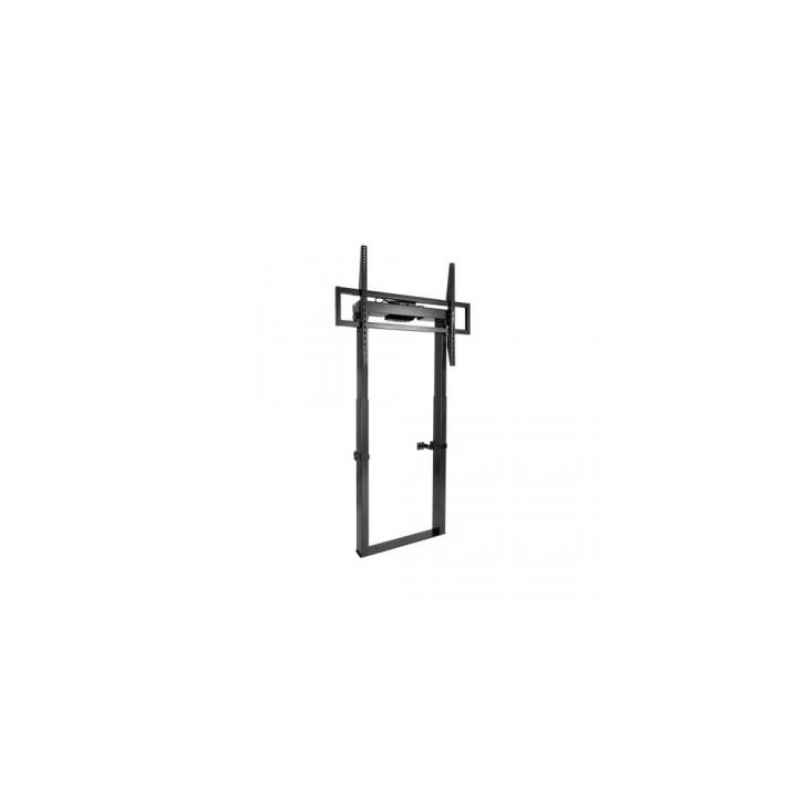 TooQ TITAN Soporte de Suelo Fijo con Regulación Eléctrica de Altura para Pantallas 55"-100", Negro