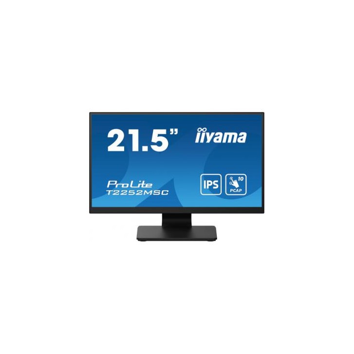 MONITOR IIYAMA 21,5" TACTIL PCAP 10P (T2252MSC-B2) IPS,1920X1080, 250CD, 1000:1, HDMI, DP, 5MS