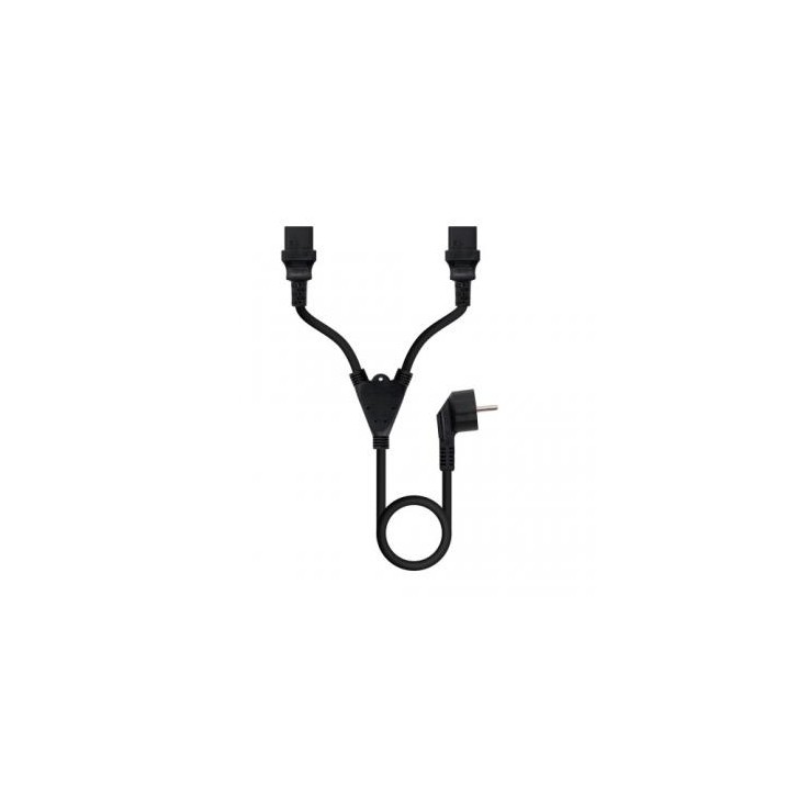 Nanocable Cable de Alimentación CEE7/M a 2xC13/H, Negro, 1.8 m