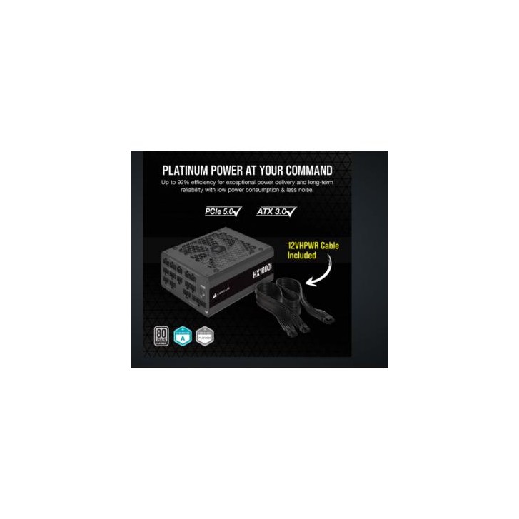 FUENTE ALIMENT. CORSAIR HX1000I 1000 WATT 80+ PLATINUM PCI E5 ATX 3.0 CP-9020259-EU