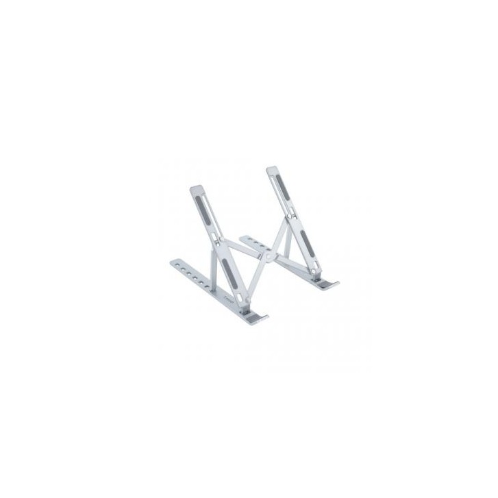 TooQ Soporte Elevador para Portátiles, Tablets, Móviles y Libros, Plata