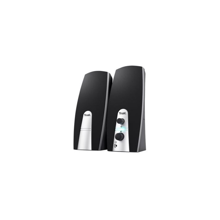 Trust 24660 conjunto de altavoces 5 W Negro, Metálico 2.0 canales
