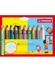 STABILO woody 3 in 1 duo Multicolor 10 pieza(s)