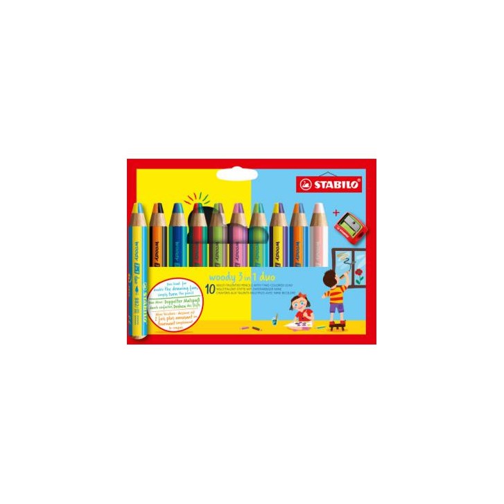 STABILO woody 3 in 1 duo Multicolor 10 pieza(s)