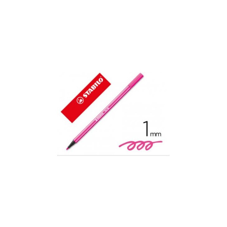 ROTULADOR PREMIUM CON PUNTA DE FIBRA BISELADA PEN 68 MAX COLOR ROSA STABILO 768/56
