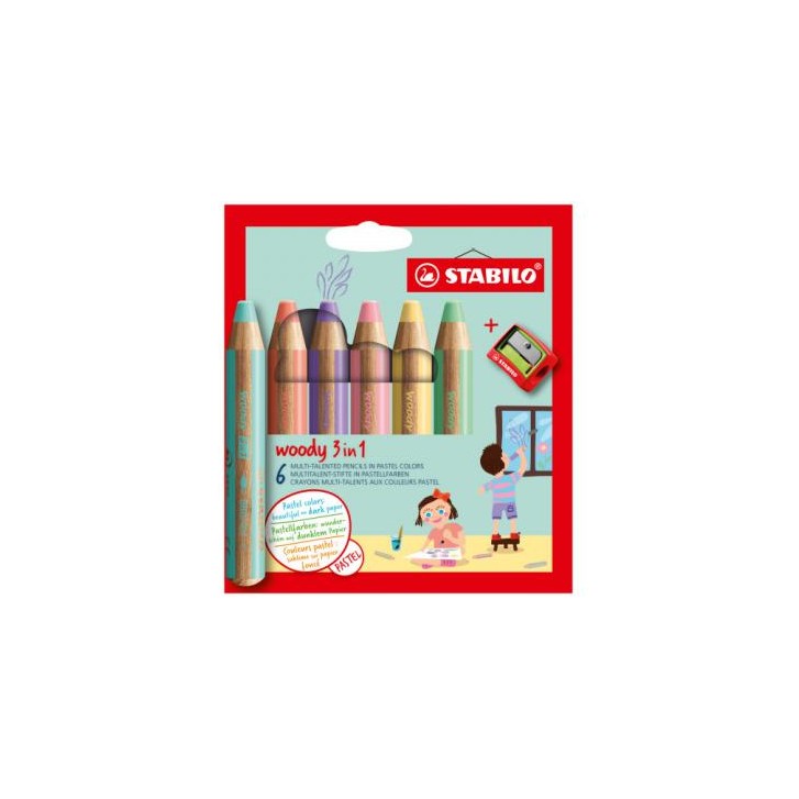 STABILO woody 3 in 1 Colores surtidos 6 pieza(s)