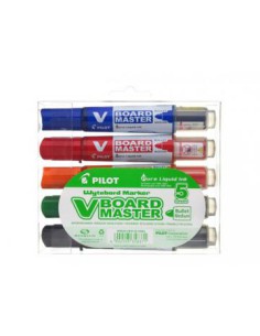 Pilot V-Board Master marcador 5 pieza(s) Punta redonda Negro, Azul, Verde, Naranja, Rojo