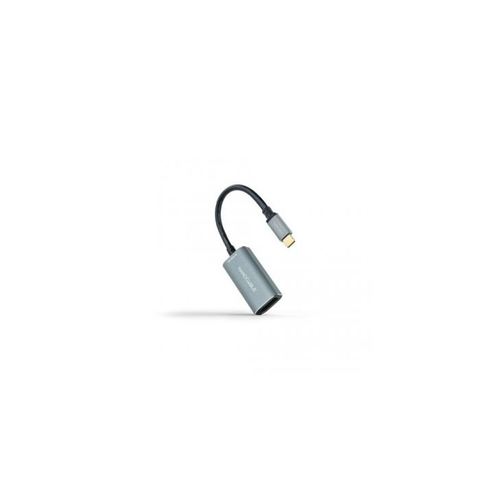 Nanocable Conversor USB-C a DisplayPort 8K Aluminio, 15 cm, Gris