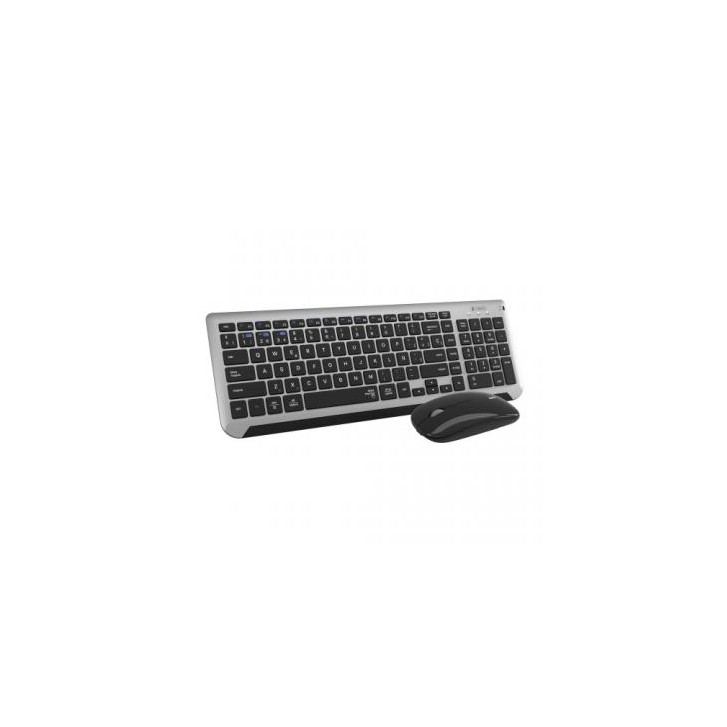 SUBBLIM Teclado con Ratón Bluetooth + 2.4G Combo Dual Prestige Extendido Gris/Negro