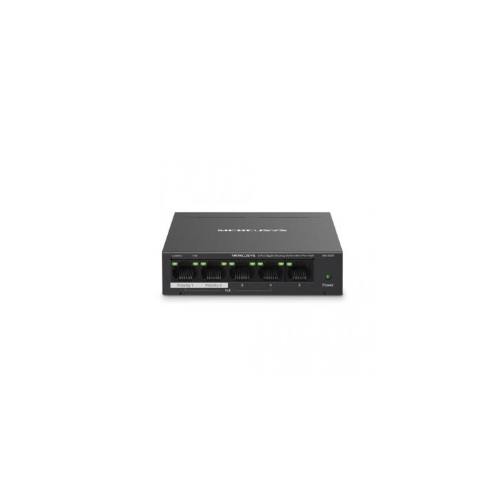 Mercusys MS105GP switch Gigabit Ethernet (10/100/1000) Energía sobre Ethernet (PoE) Negro