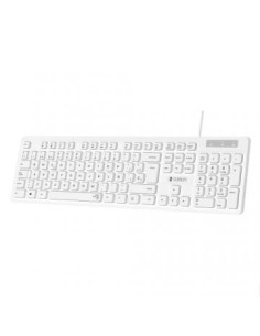 SUBBLIM Teclado Ergonómico Business Slim Silencioso con cable USB Blanco