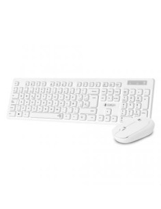 SUBBLIM Teclado Ergonómico y ratón Combo Business Slim Silencioso Inalámbrico 2.4G Blanco