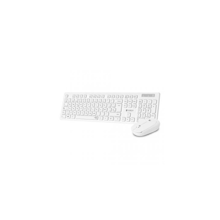 SUBBLIM Teclado Ergonómico y ratón Combo Business Slim Silencioso Inalámbrico 2.4G Blanco