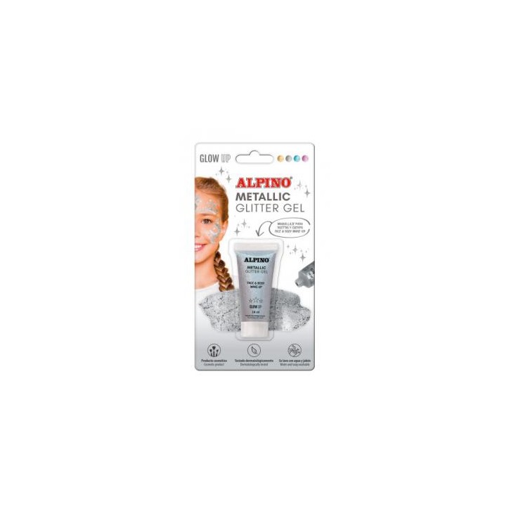 BLÍSTER MAQUILLAJE CON COLOR Y PURPURINA GLITTER PLATA ALPINO DL000601