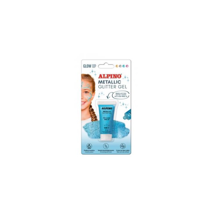 BLÍSTER MAQUILLAJE CON COLOR Y PURPURINA GLITTER AZUL ALPINO DL000603
