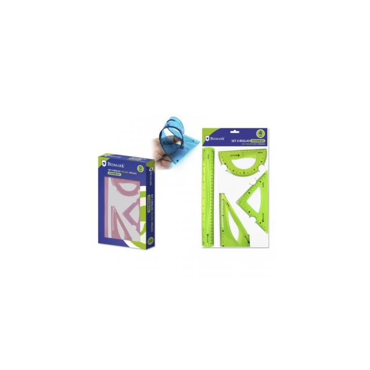 SET 4 REGLAS PVC FLEXIBLES 30/18/13/15 BISMARK 325010