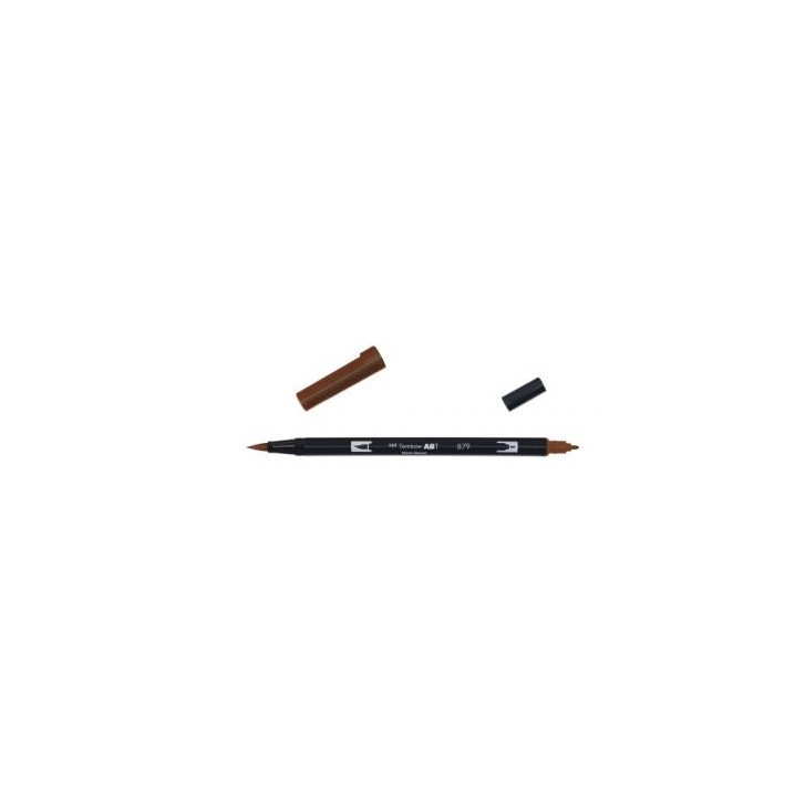ROTULADOR DOBLE PUNTA PINCEL DUAL BRUSH-879 - COLOR BROWN. TOMBOW ABT-879
