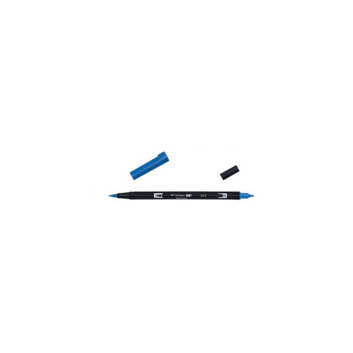 ROTULADOR DOBLE PUNTA PINCEL DUAL BRUSH-555 - COLOR ULTRAMARINE. TOMBOW ABT-555