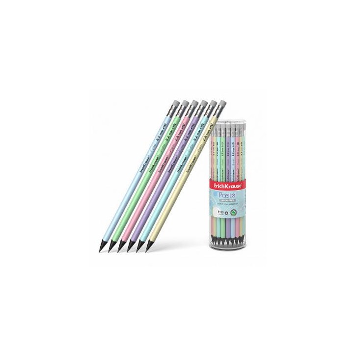 LÁPIZ DE GRAFITO REDONDO CON GOMA PASTEL HB ERICH KRAUSE 55272