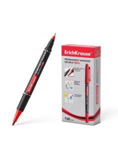 MARCADOR PERMANENTE DOBLE PUNTA DOUBLE P-80, COLOR AZUL ERICH KRAUSE 48184