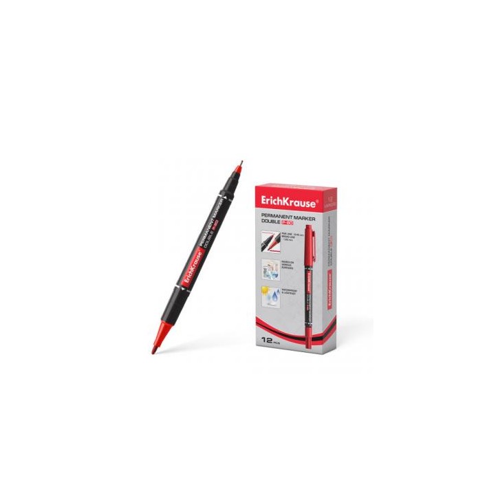 MARCADOR PERMANENTE DOBLE PUNTA DOUBLE P-80, COLOR AZUL ERICH KRAUSE 48184