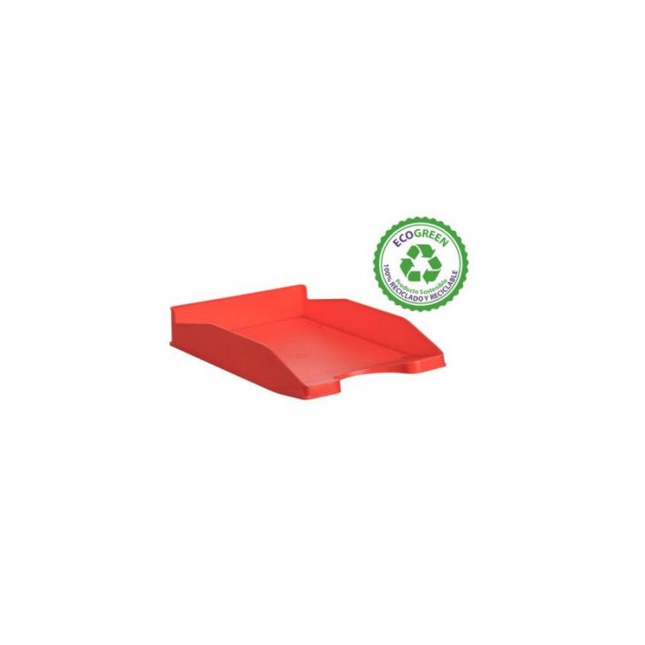 BANDEJA APILABLE ECOGREEN 100% RECICLADO Y RECICLABLE ROJO 345X255X60 MM ARCHIVO 2000 742 RJ