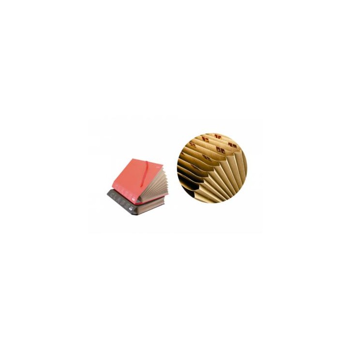 CARPETA ACORDEON FUELLE FOLIO CARTON FORRADO GELTEX PLASTIFICADO BURDEOS MATE MARIOLA 0918BU