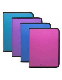 CARPETA POLIPROPILENO CON CREMALLERA DIAGONAL VIVID A4 COLORES SURTIDOS ERICH KRAUSE 50350