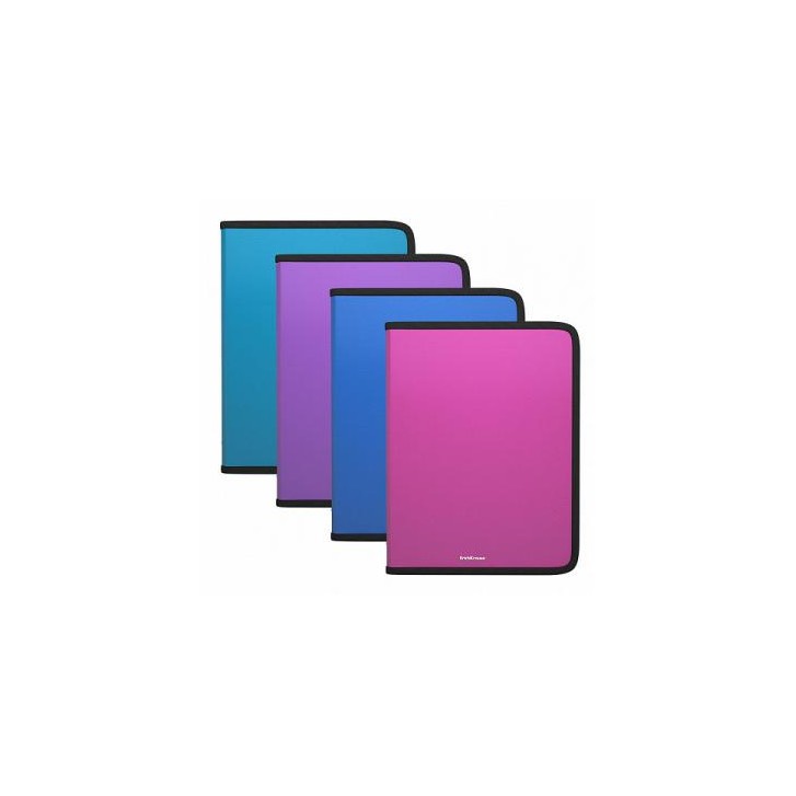 CARPETA POLIPROPILENO CON CREMALLERA DIAGONAL VIVID A4 COLORES SURTIDOS ERICH KRAUSE 50350