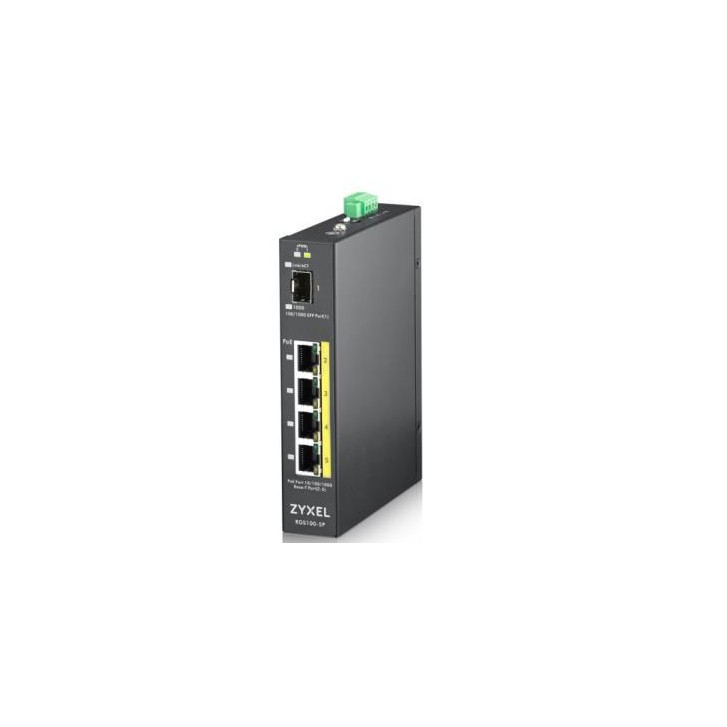 Zyxel RGS100-5P No administrado L2 Gigabit Ethernet (10/100/1000) Energía sobre Ethernet (PoE) Negro
