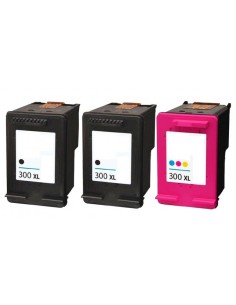 Compatible Pack 3 x Tinta HP 300XL (Negro 2 ud. + TRICOLOR