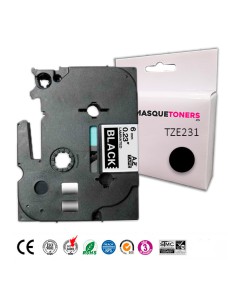 Compatible Cinta Rotuladora BROTHER TZE-231 Negro / BLANCO