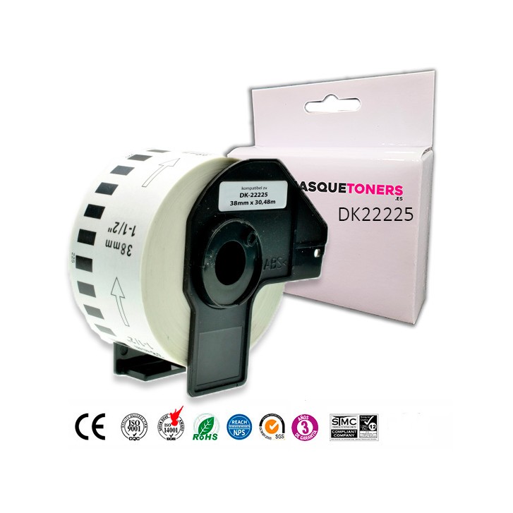 Compatible Cinta Termica BROTHER DK22225 Blanco 38mm