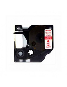 Compatible Cinta Rotuladora DYMO D1 45012 Rojo Transparente