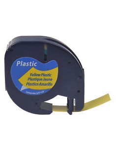 Compatible DYMO Cinta Rotuladora LETRATAG 91202 Negro