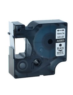 Compatible DYMO Cinta Rotuladora D1 45803 Negro/BLANCO S0720830