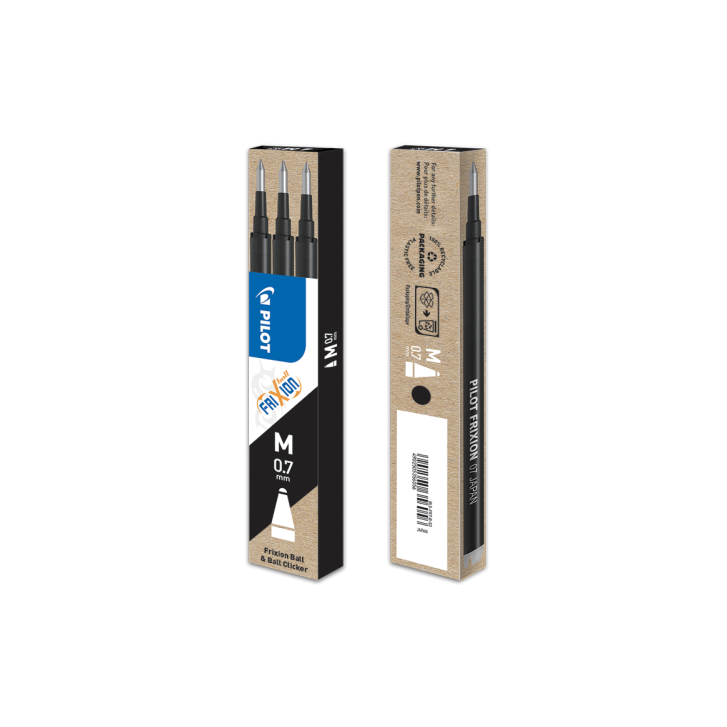 PACK 3 RECAMBIOS FRIXION NEGRO PILOT BLS-FR7-B-S3