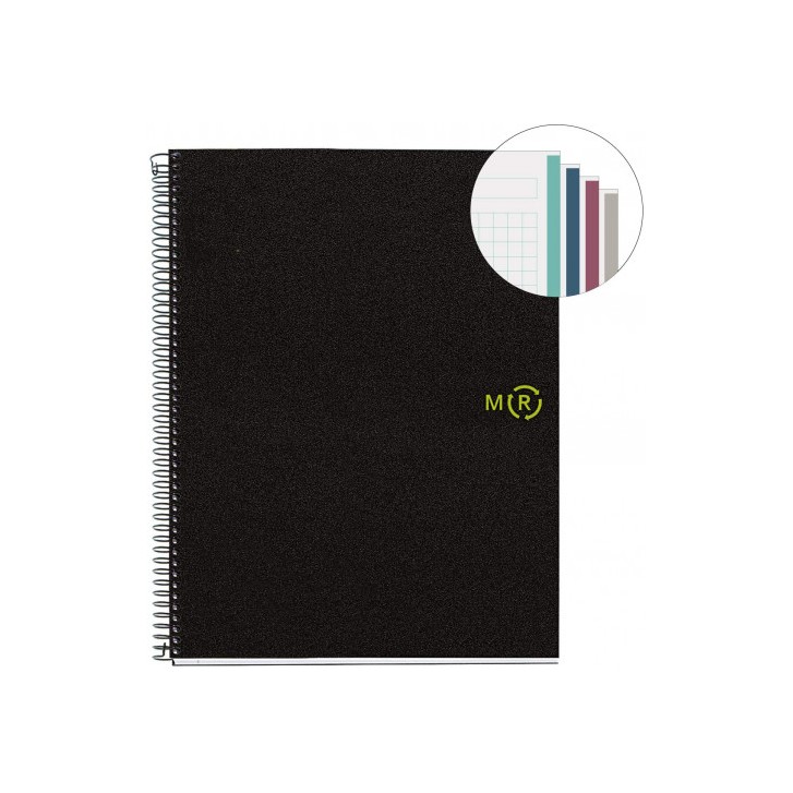 CUADERNO 100% RECICLADO NB-4 A4 120HOJAS TAPAS POLIPROPILENO MIQUELRIUS 6038