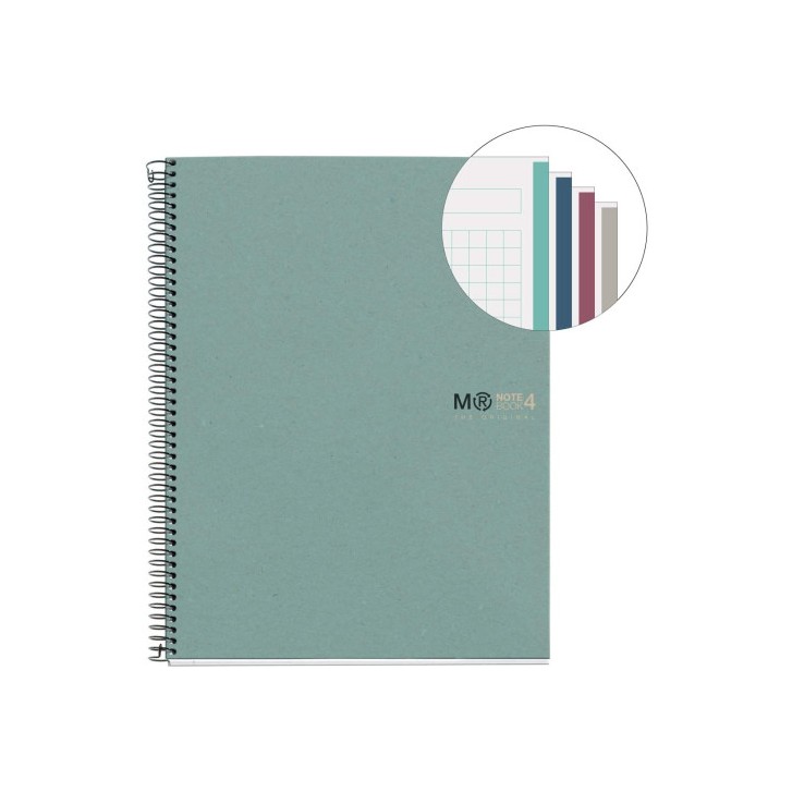 CUADERNO 100% RECICLADO NB-4 A4 120HOJAS ECOAZUL MIQUELRIUS 6083