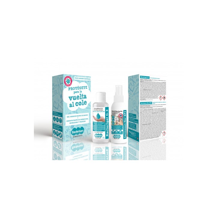 PACK BACTERISAN GEL DESINFECTANTE 60ML + LIMPIADOR DE SUPERFICIES 60 ML BACTERISAN PACK