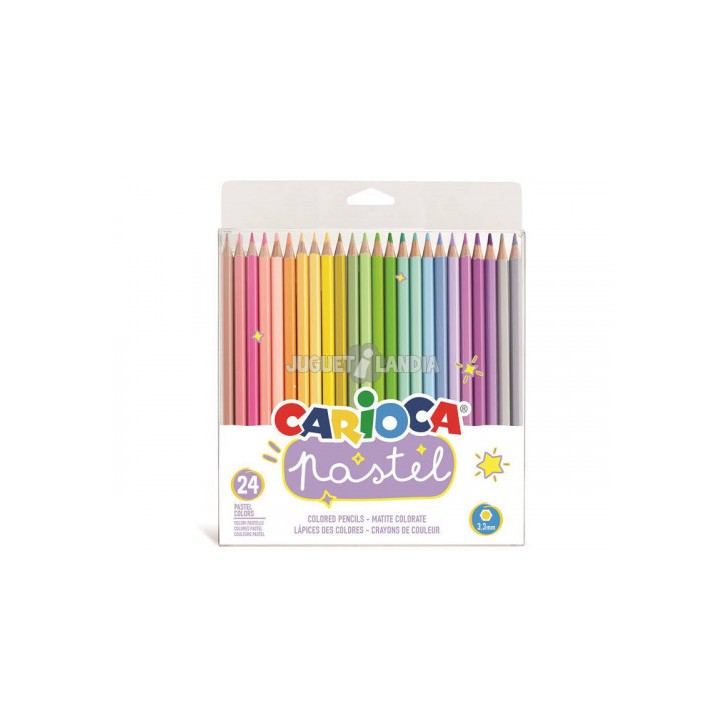 BOLSA PVC 24 LAPICES PASTEL CARIOCA 43310