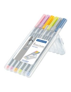 ESTUCHE 6 PZASTRIPLUS FINELINER 334, SURT. NEÓN STAEDTLER 334 SB6CS3