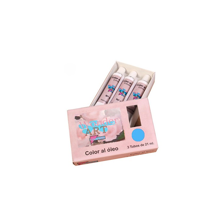 CAJA 3 TUBOS 21ML. ÓLEO Nº.29 AZUL CYAN WONDER ART BY PRYSE 6250029