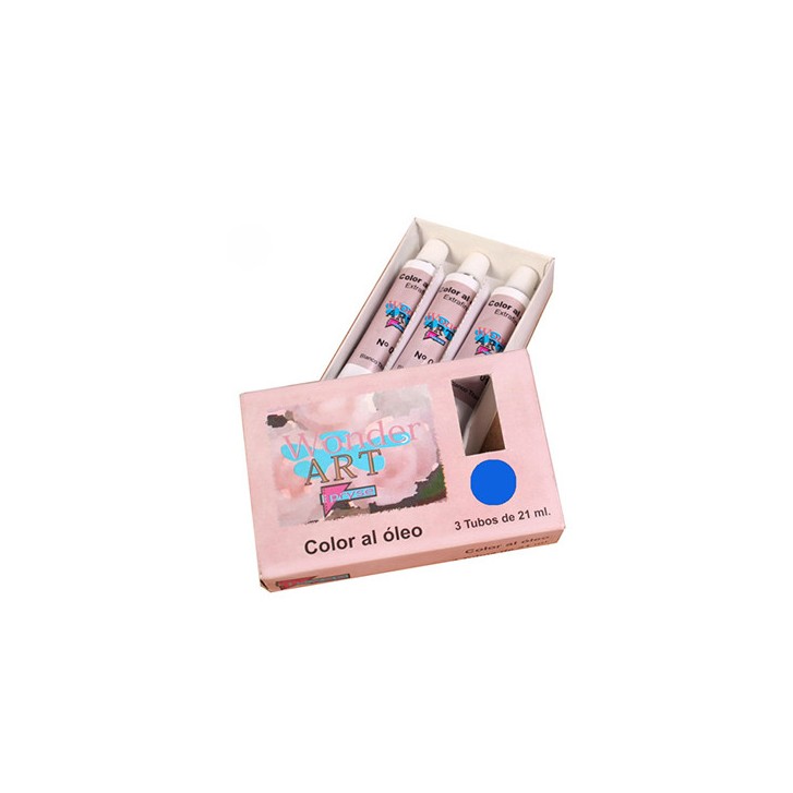 CAJA 3 TUBOS 21ML. ÓLEO Nº.28 AZUL ULTRAMARINO WONDER ART BY PRYSE 6250028