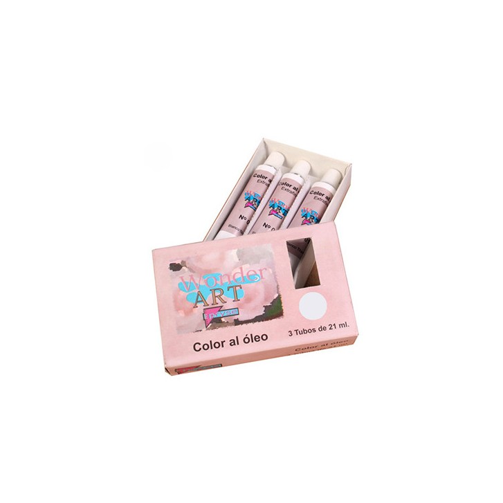 CAJA 3 TUBOS 21ML. ÓLEO Nº.02 BLANCO ZINC TITANIUM WONDER ART BY PRYSE 6250002