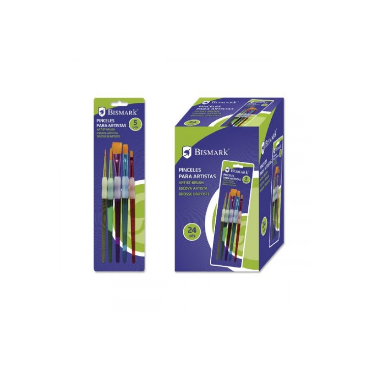 SET 5 PINCELES ARTISTICOS C/ ANTIDESLIZANTE BISMARK 326169