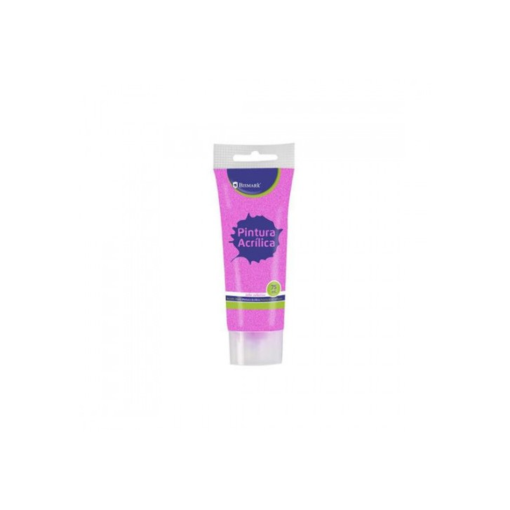 BOTE PINTURA ACRILICA 75 ML ROSA CON GLITTER BISMARK 328671