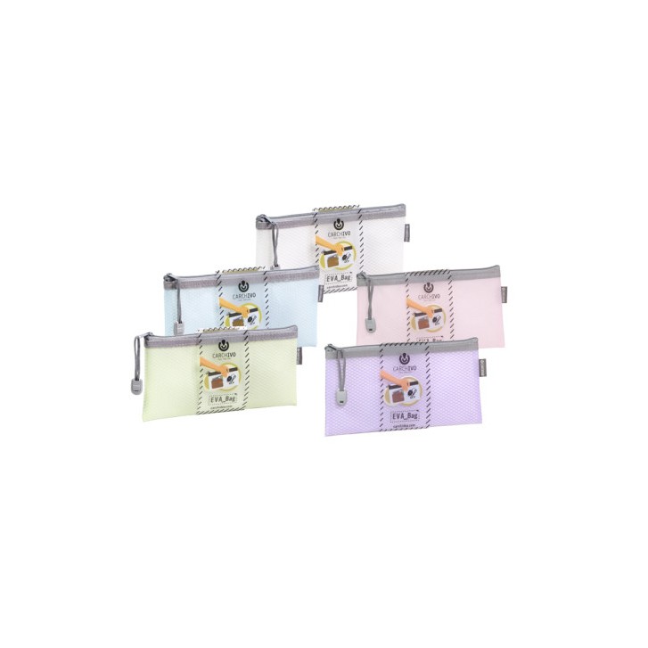 PACK 12 BOLSAS CREMALLERA EVA-BAG TAMAÑO CHECK COLORES SURTIDOS CARCHIVO 45013099